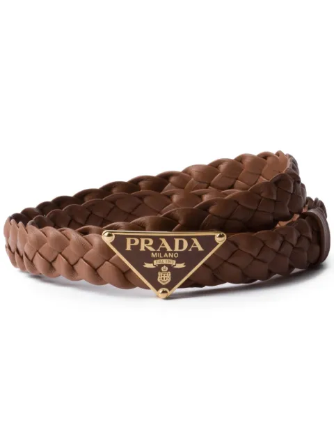 Prada braided leather belt