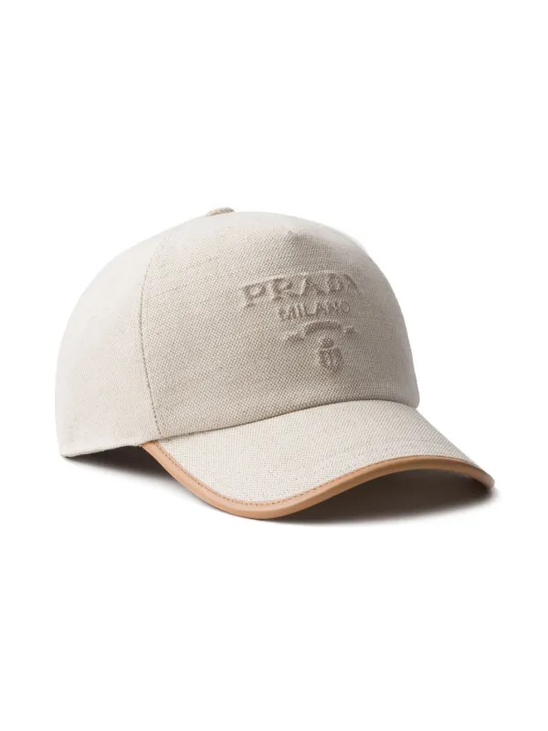 PRADA キャップ Prada ロゴ キャップ | ニュートラル | FARFETCH JP