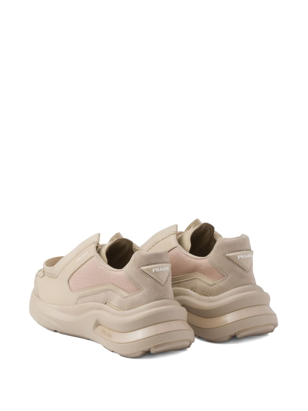 Prada Systeme leather sneakers Neutrals