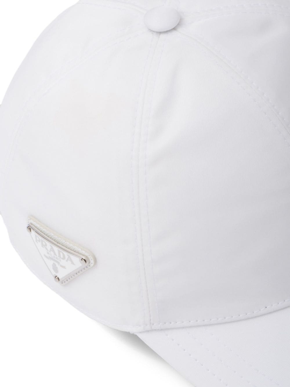 Prada triangle-logo cap - Wit