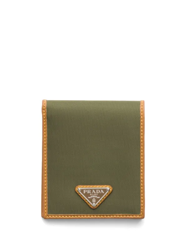 Prada Re Nylon bi fold Wallet Green FARFETCH JO