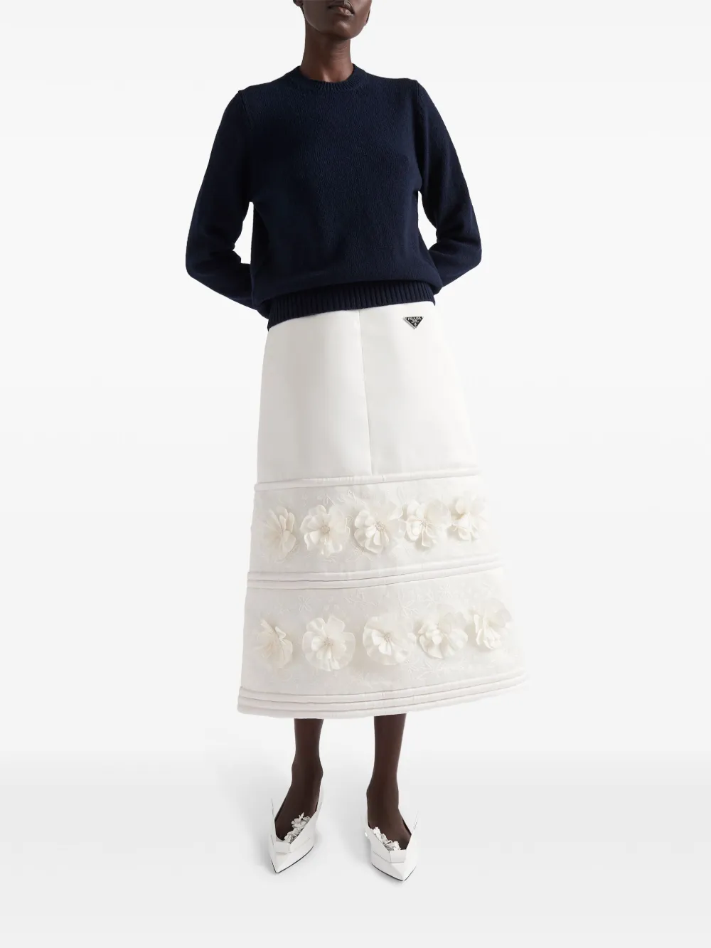 Prada Midi-rok met A-lijn Wit