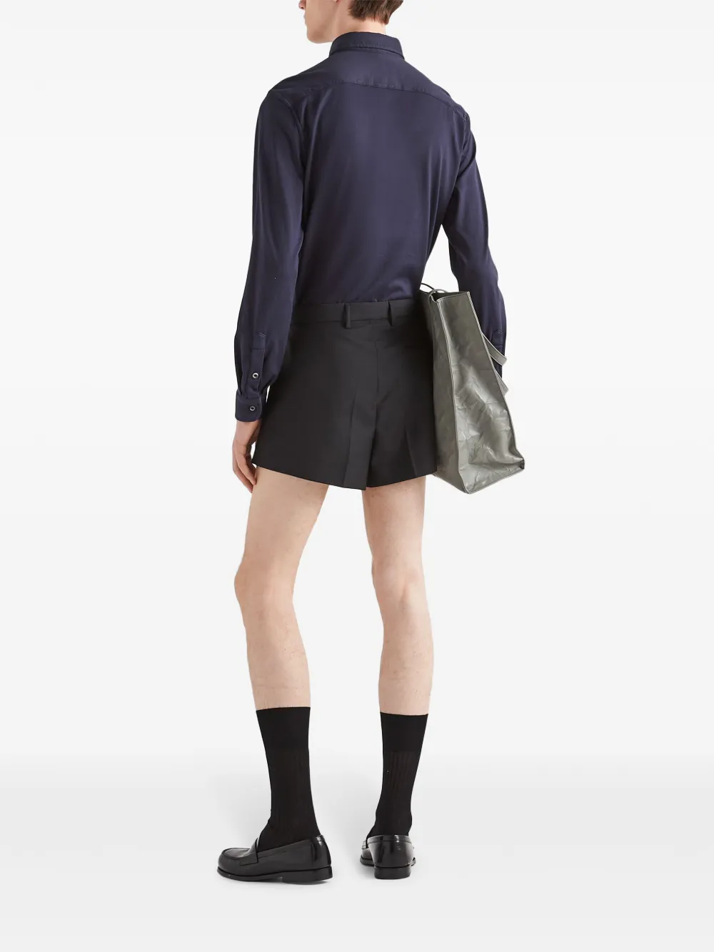 Prada Overhemd met logopatch Blauw