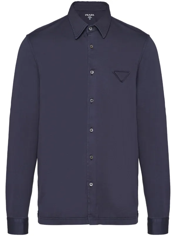 【PRADA】一枚でキマる☆men's ロゴ 長袖 シャツ blue 23855975_53953052_600.jpg