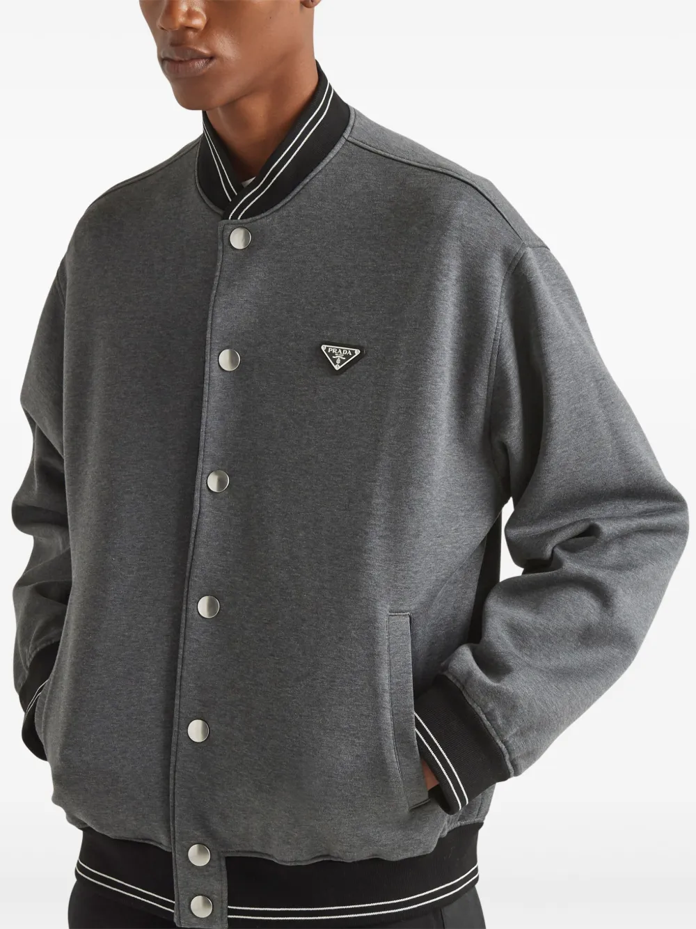 Prada Reversible Bomber Jacket | Grey | FARFETCH Prada Reversible Bomber Jacket | Grey | FARFETCH