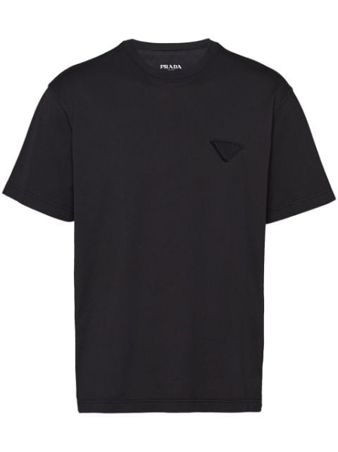 Prada logo-patch cotton T-shirt