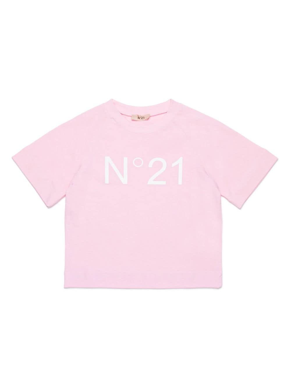 Nº21 Kids Katoenen T-shirt met logoprint Roze