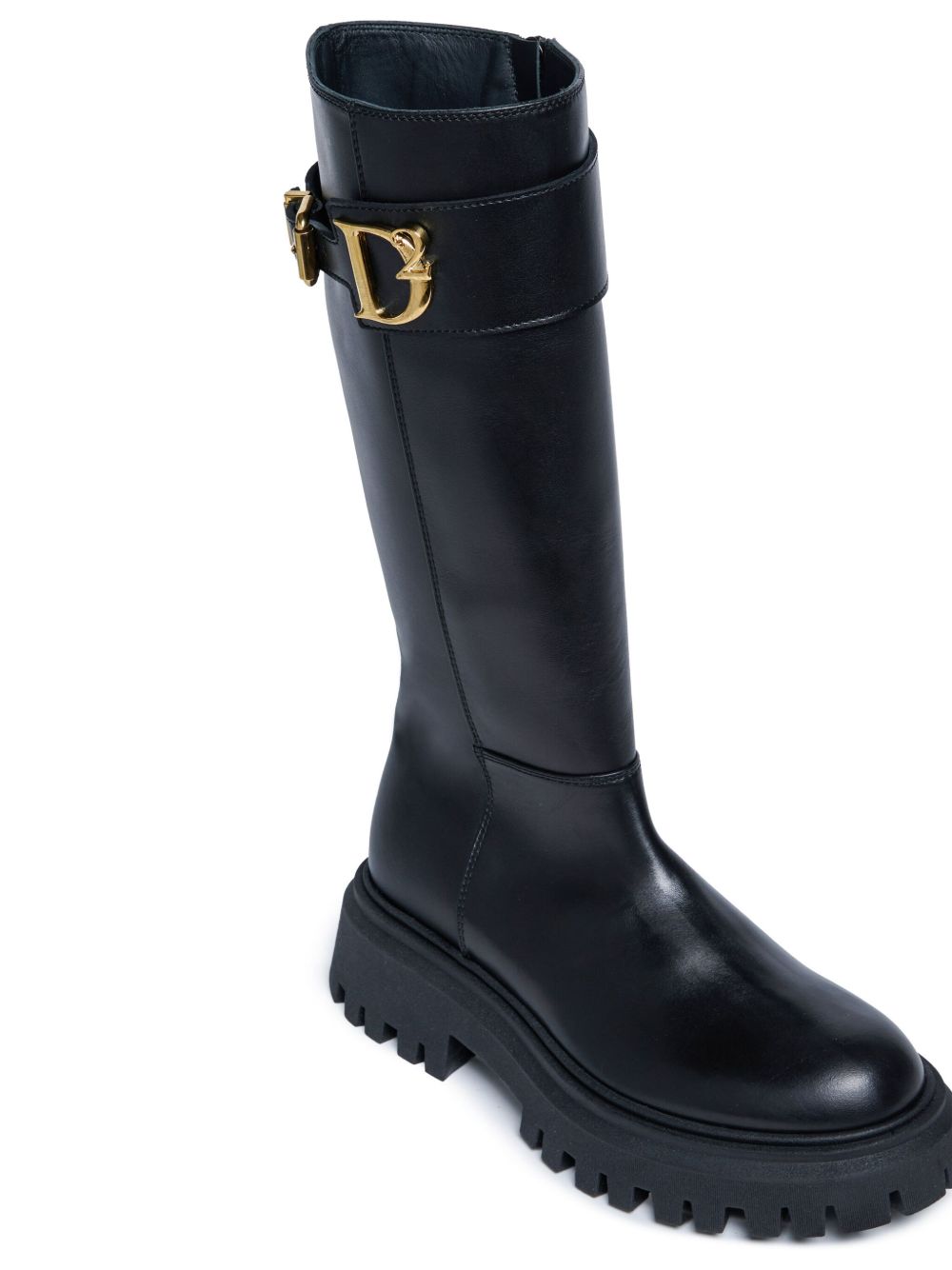 DSQUARED2 KIDS knee-length leather boots Black