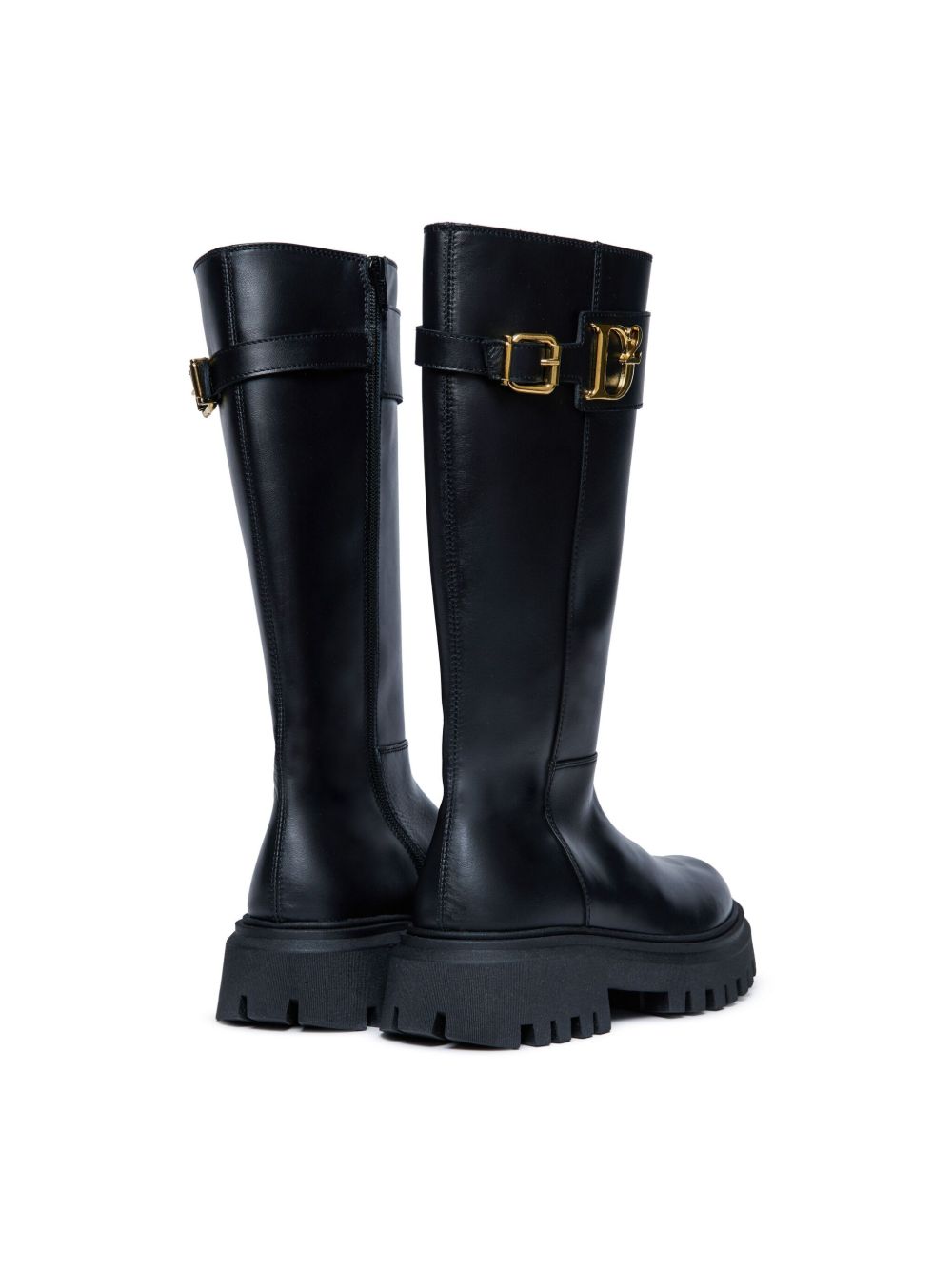 DSQUARED2 KIDS knee-length leather boots Black