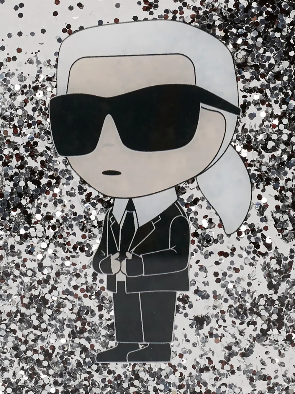 Karl Lagerfeld K/Ikonik Glitter iPhone 14 Pro Case Neutrals FARFETCH