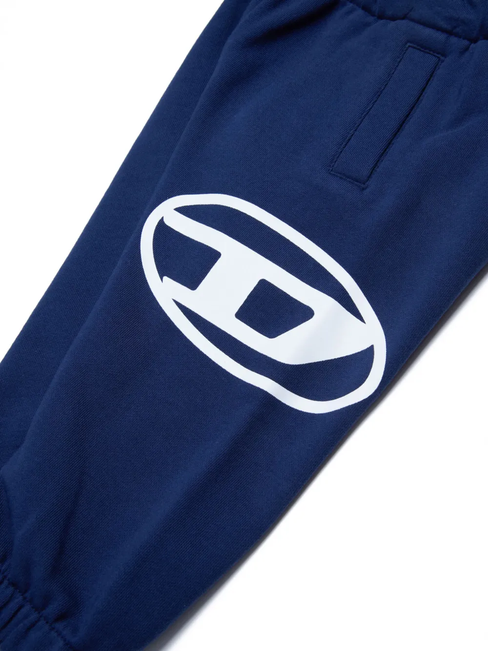 Diesel Kids Katoenen trainingsbroek met Oval D logo Blauw
