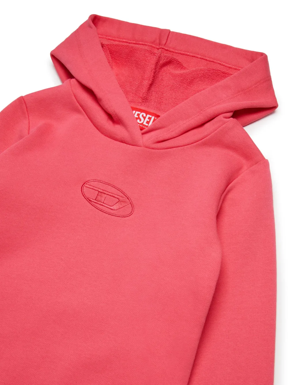 Diesel Kids Jurk met capuchon en geborduurde Oval D Roze