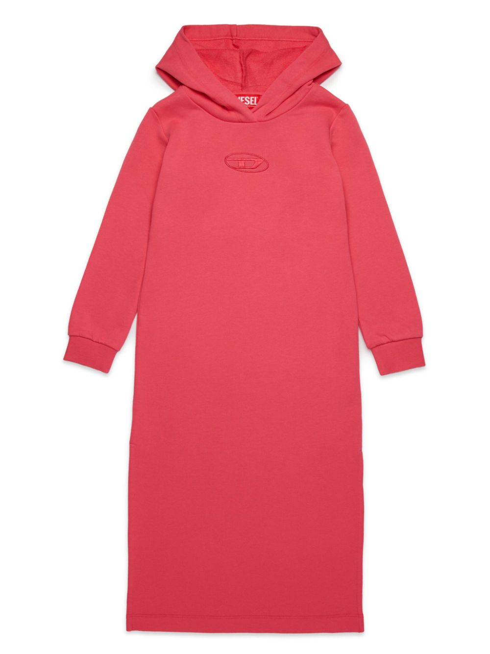 Diesel Kids Oval D-embroidered hooded dress - Pink