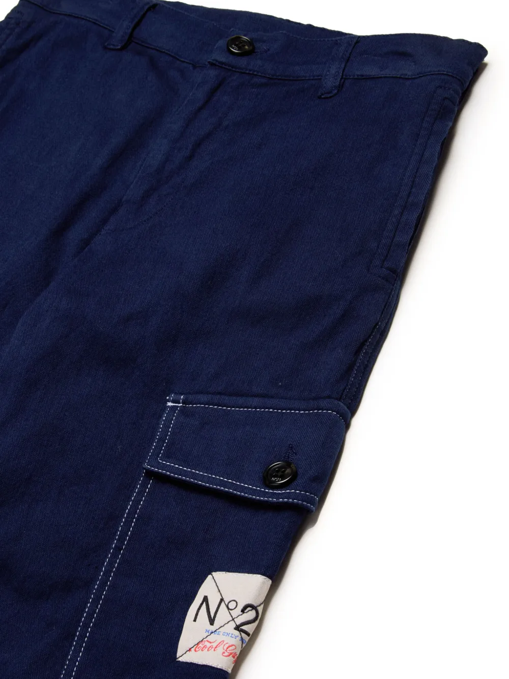Nº21 Kids Cargo broek met logopatch Blauw