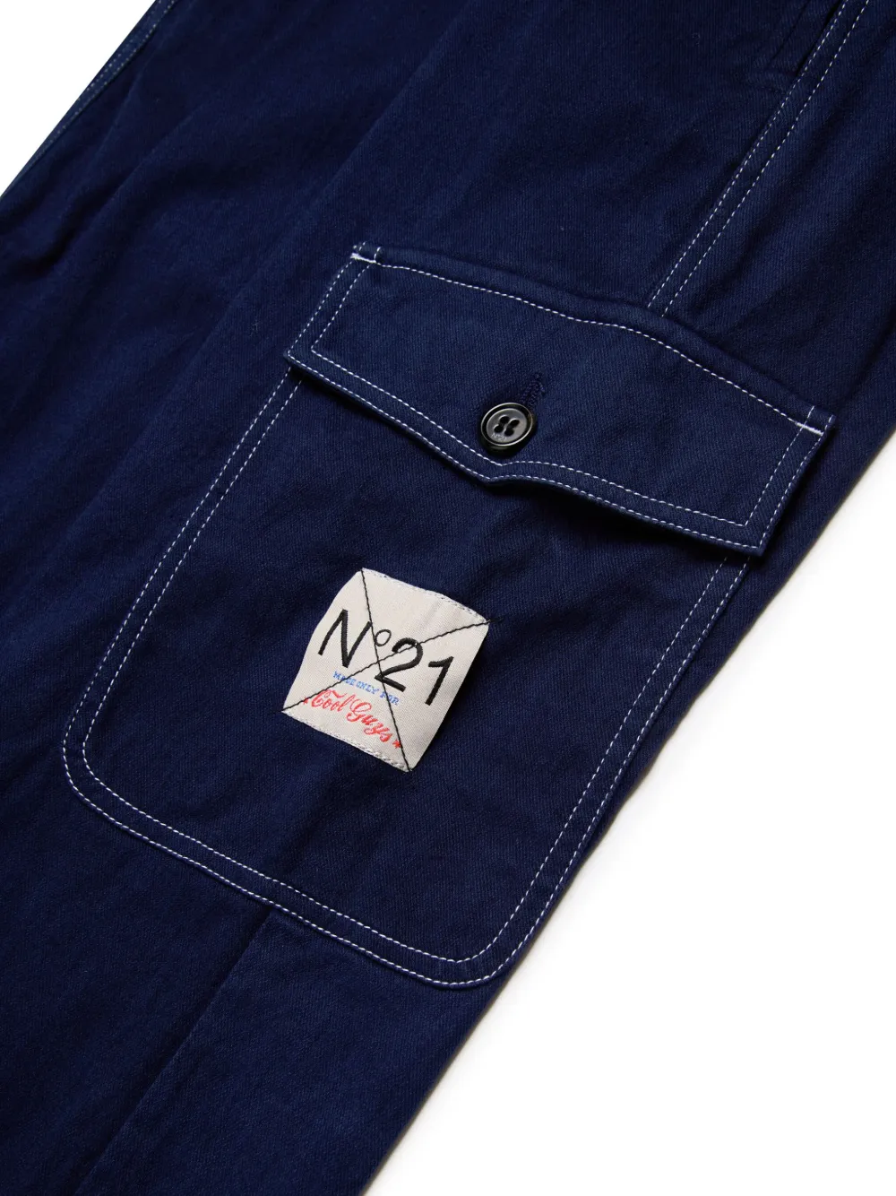 Nº21 Kids Cargo broek met logopatch Blauw