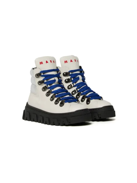 Marni Kids tenis con agujetas y logo estampado
