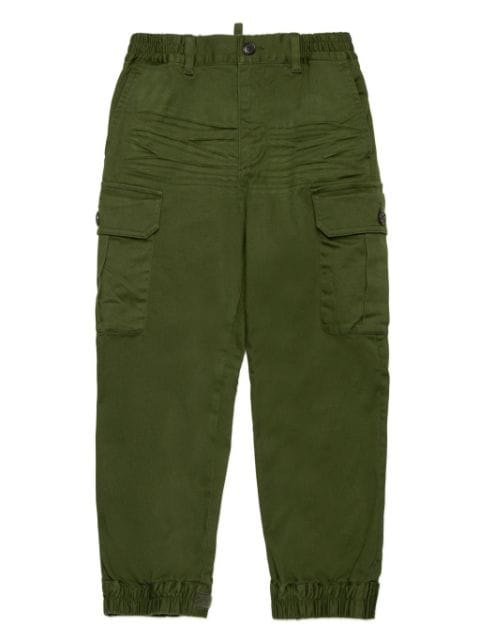 DSQUARED2 KIDS logo-patch cotton-blend trousers 