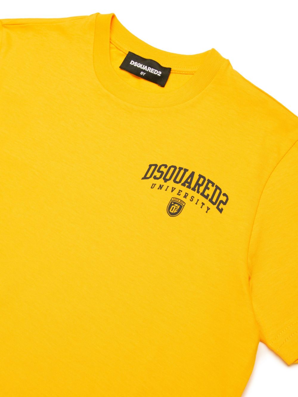 Shop Dsquared2 Logo-print Cotton T-shirt In Yellow