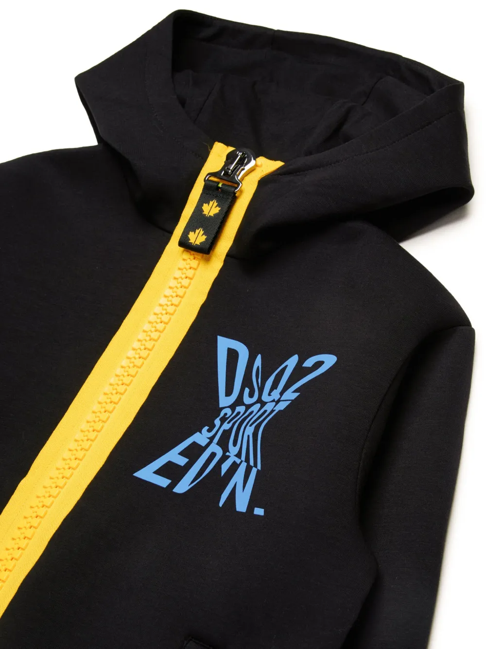 DSQUARED2 KIDS Hoodie met logoprint en rits Zwart