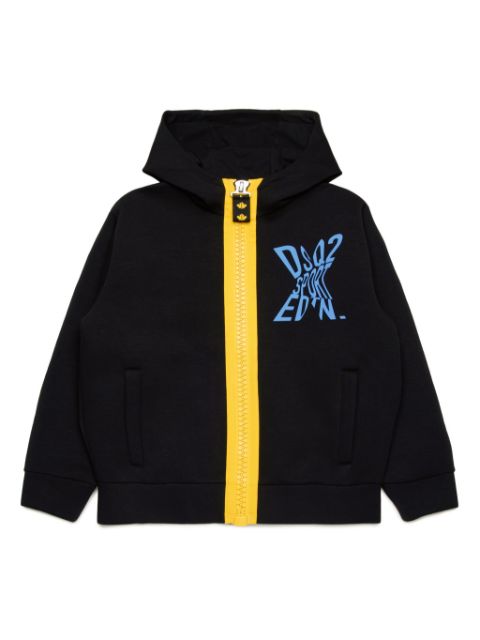 DSQUARED2 KIDS logo-print zipped hoodie