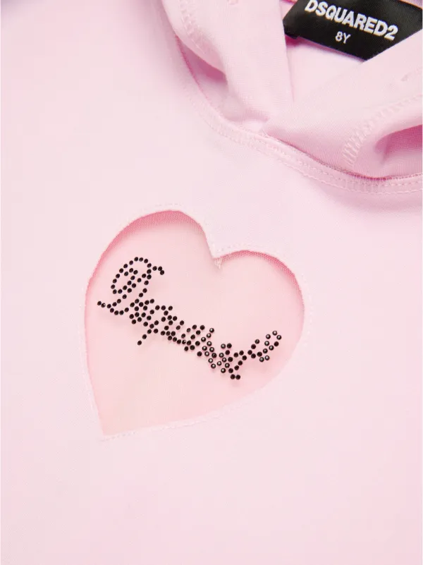 DSQUARED2 ピンク フード付きパーカー DSQUARED2 KIDS logo-embellished Jersey Hoodie | Pink | FARFETCH BH