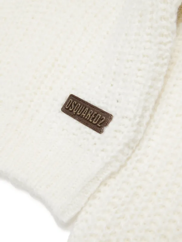 DSQUARED2 KIDS Maglione a Collo Alto Con Applicazione Bianco