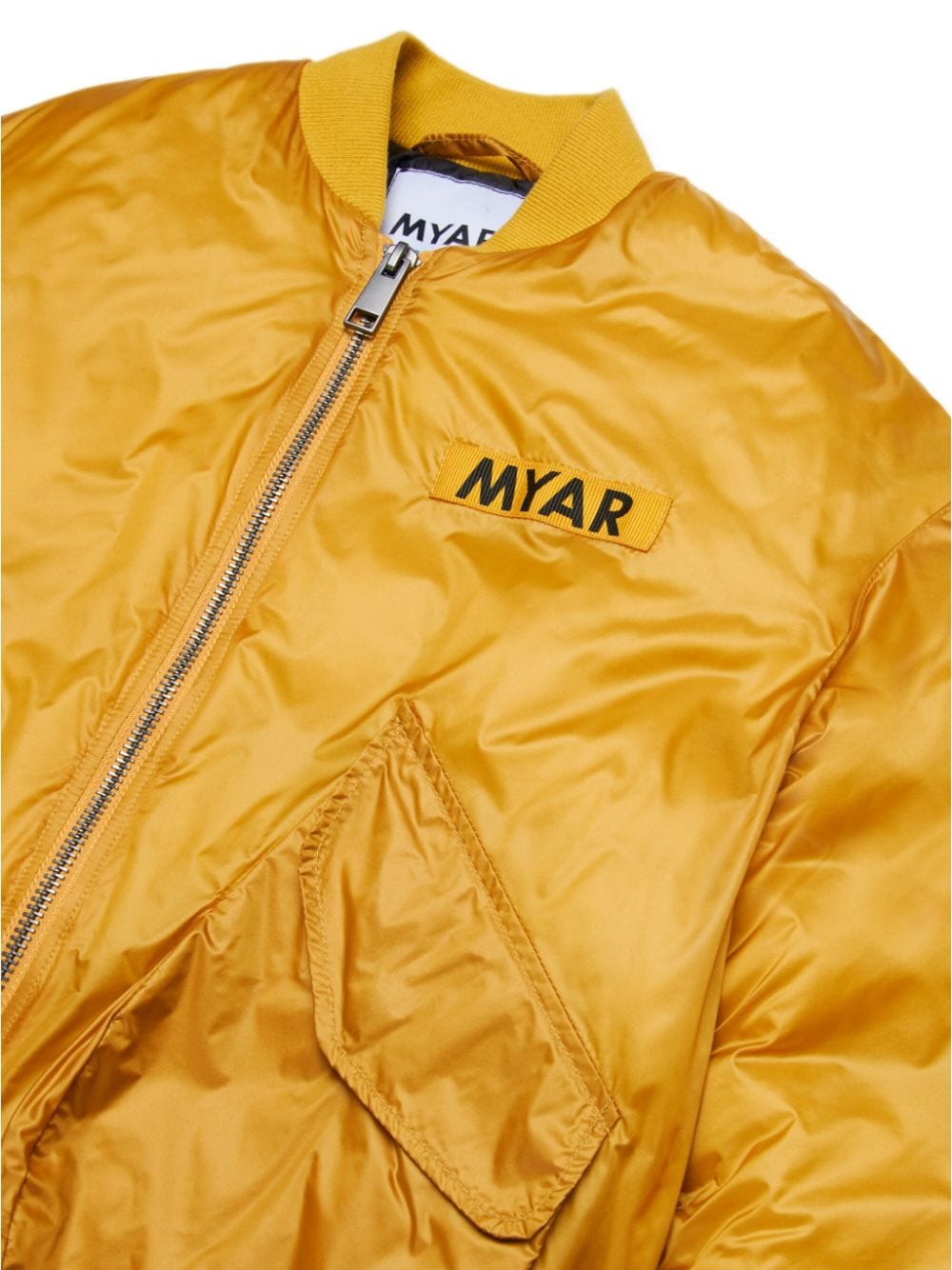 Shop Myar Logo-printed Patch Bomber Jacket In Yellow