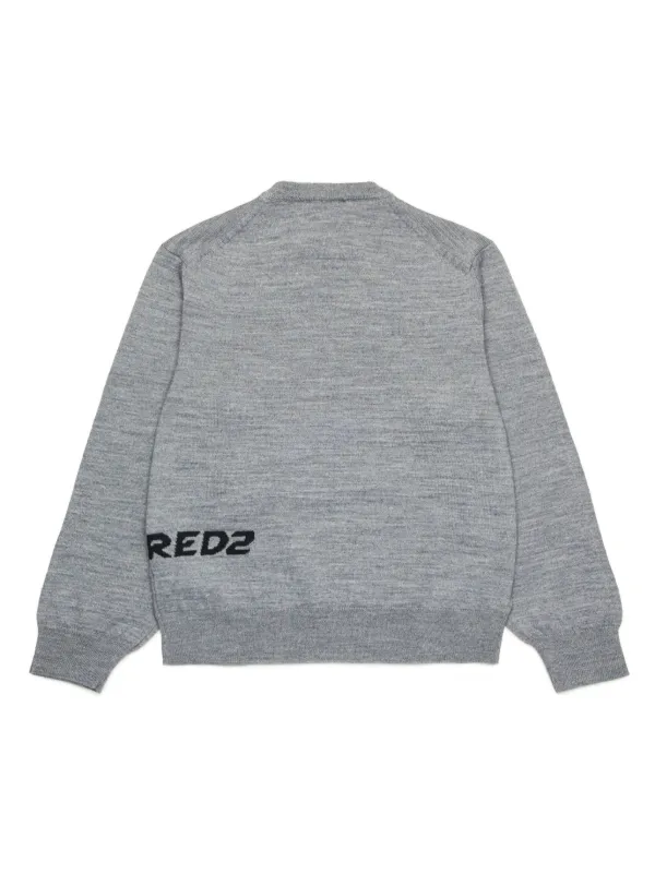DSQUARED2 KIDS logo-jacquard Jumper Grey FARFETCH BN
