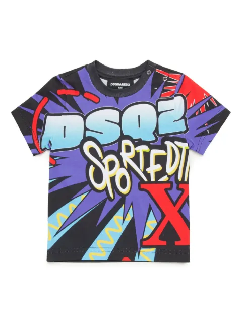 DSQUARED2 KIDS graphic logo print cotton T-shirt