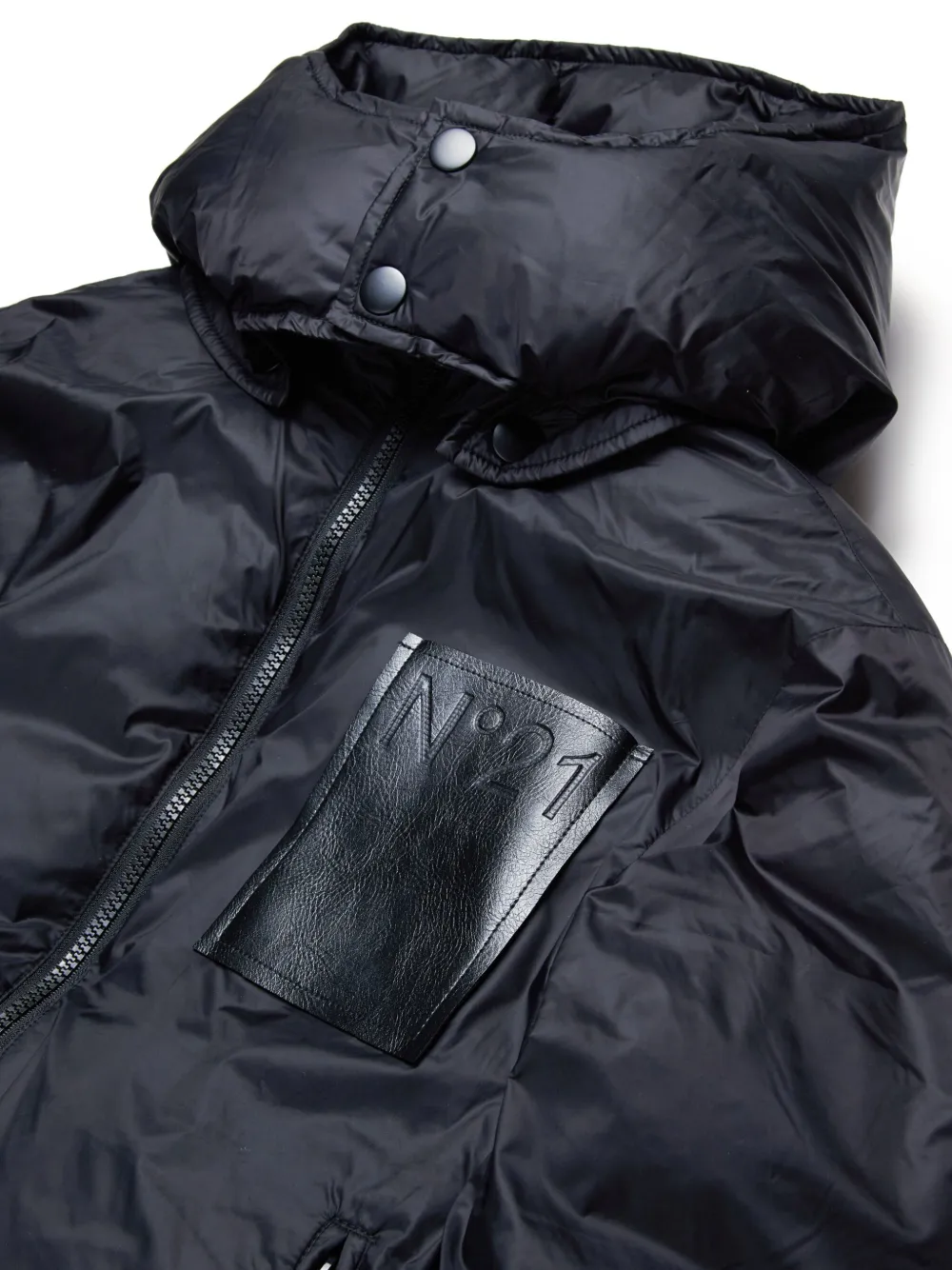 N°21 Lightweight Padded Jacket With Logo Patch In Black