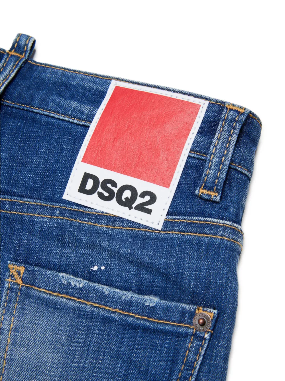 Shop Dsquared2 Distressed Paint-splattered Jeans In Blue