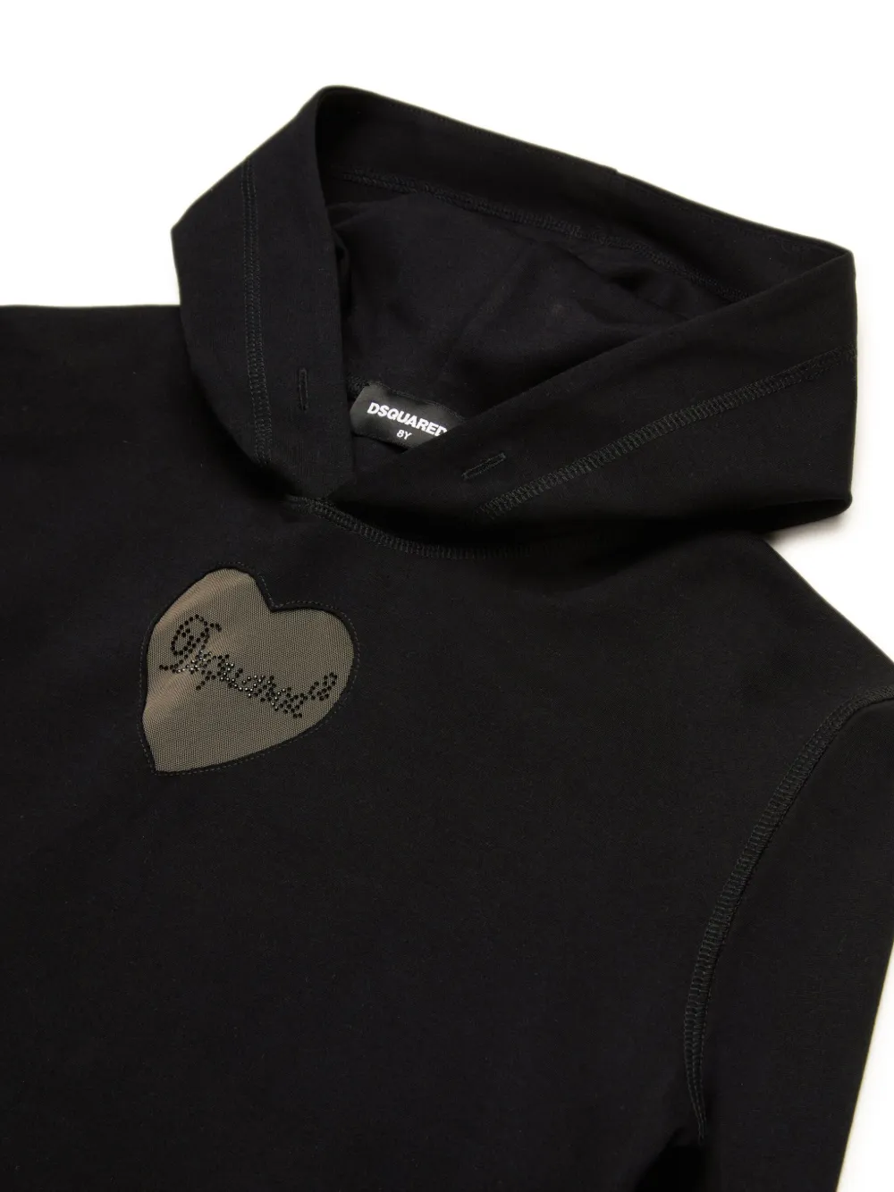 DSQUARED2 KIDS Hoodie met logo van stras Zwart