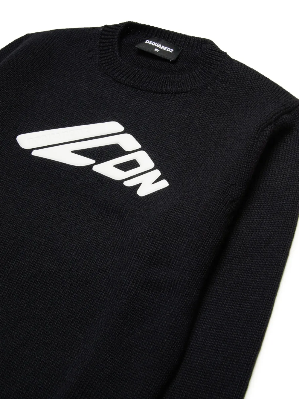 DSQUARED2 LOGO-PRINT WOOL-BLEND JUMPER