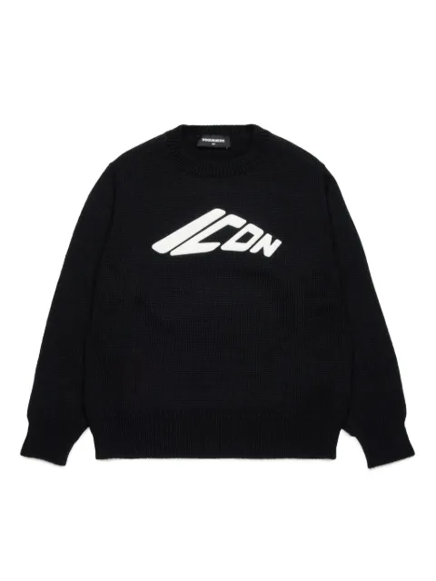 DSQUARED2 KIDS logo-print wool-blend jumper