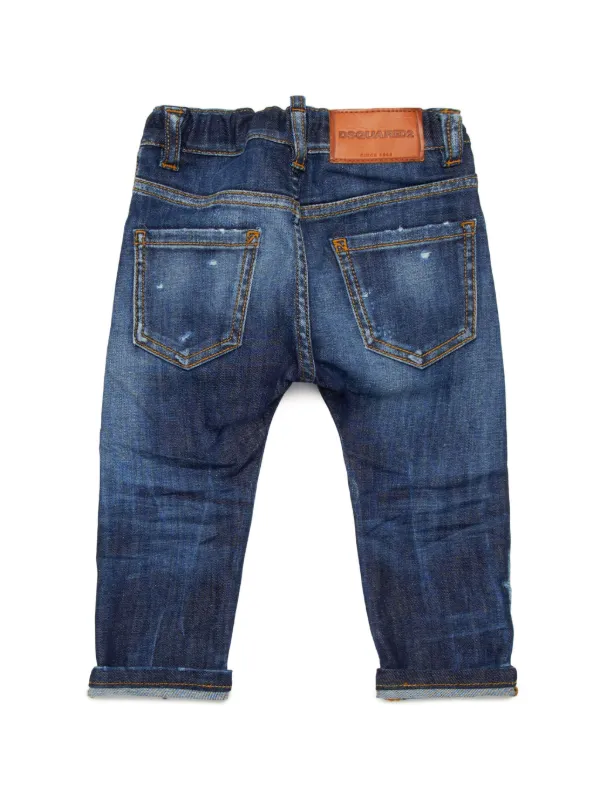 DSQUARED2 KIDS Distressed straight leg Jeans Blue FARFETCH ID