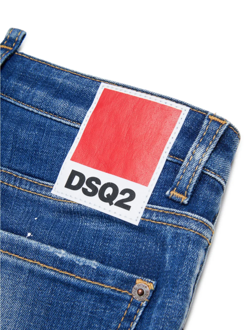 DSQUARED2 KIDS Jeans met logoband van katoenblend Blauw