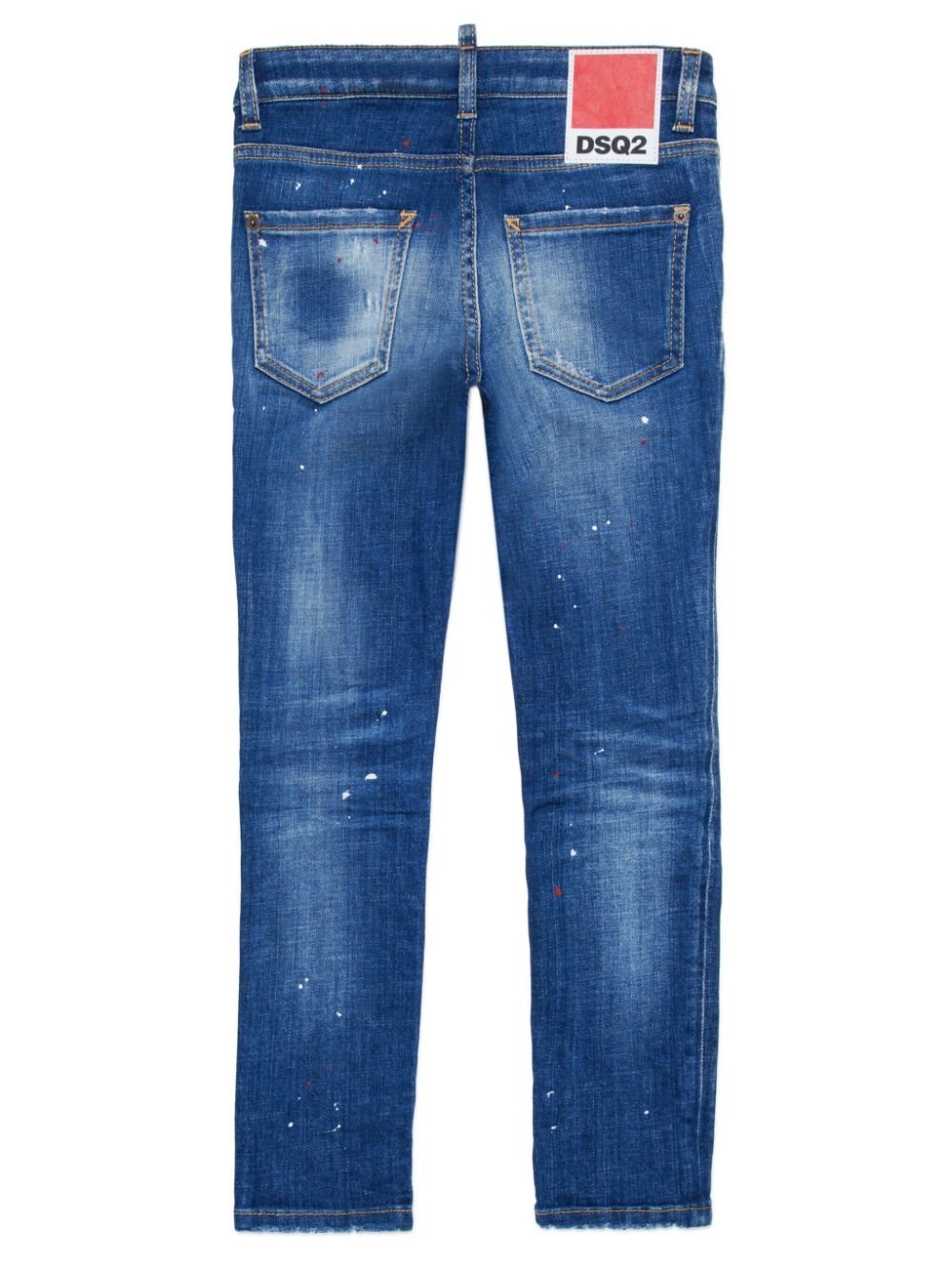 DSQUARED2 KIDS Jeans met logoband van katoenblend - Blauw