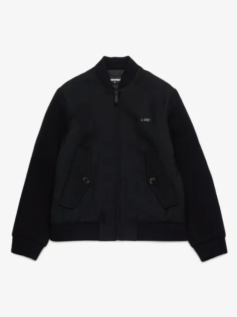 DSQUARED2 KIDS logo-print zipped bomber jacket 