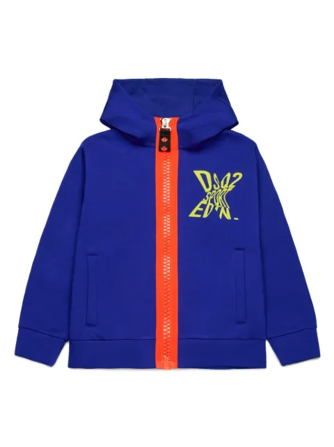DSQUARED2 KIDS hoodie con logo estampado y cierre