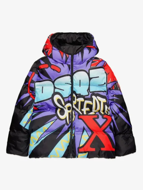 DSQUARED2 KIDS all-over print puffer jacket