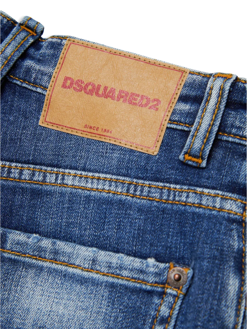 DSQUARED2 KIDS Stanislav mid waist skinny jeans Blauw