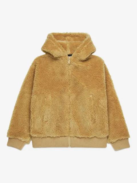 DSQUARED2 KIDS logo-appliqué brushed hooded jacket