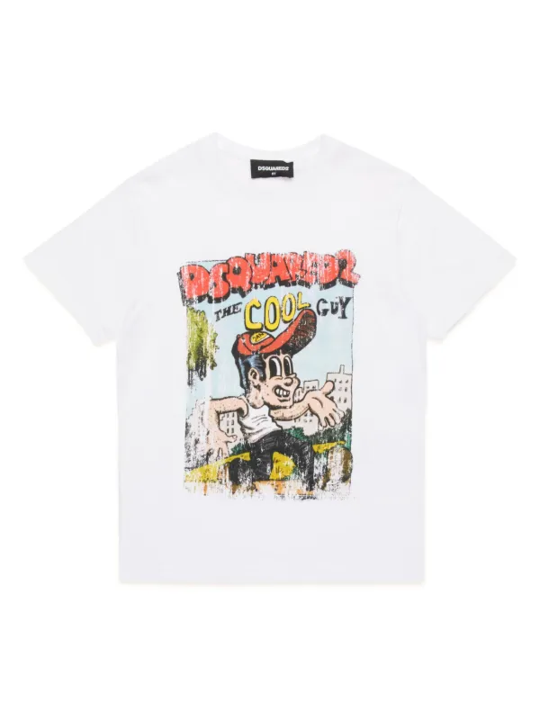【新品】dsquared2 kids デザインロゴTシャツ　ホワイト150cm 新品】dsquared2 kids デザインロゴTシャツ ホワイト150cm 新品