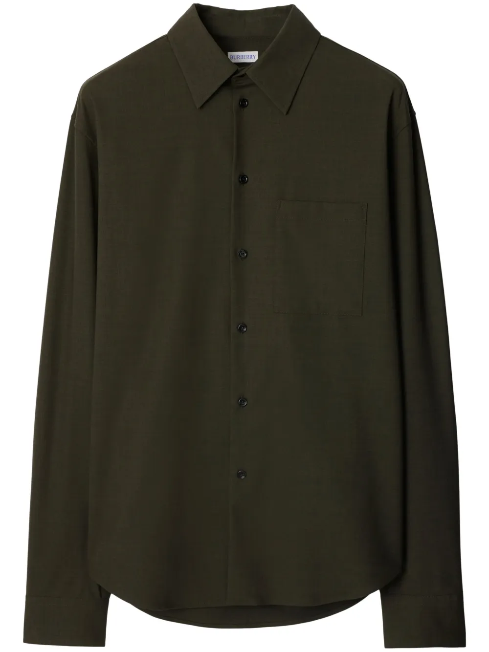 Burberry button-up wool shirt | Green | Image 1