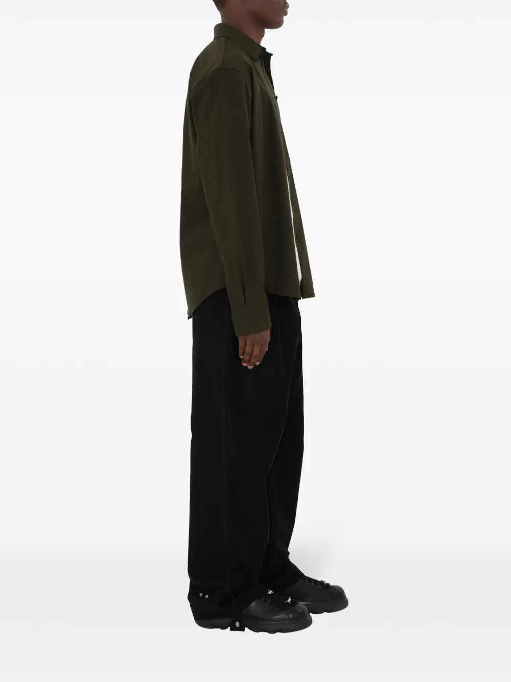 Burberry Button-up Wool Shirt In Green