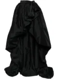 Saiid Kobeisy taffeta draped bow overskirt - Black