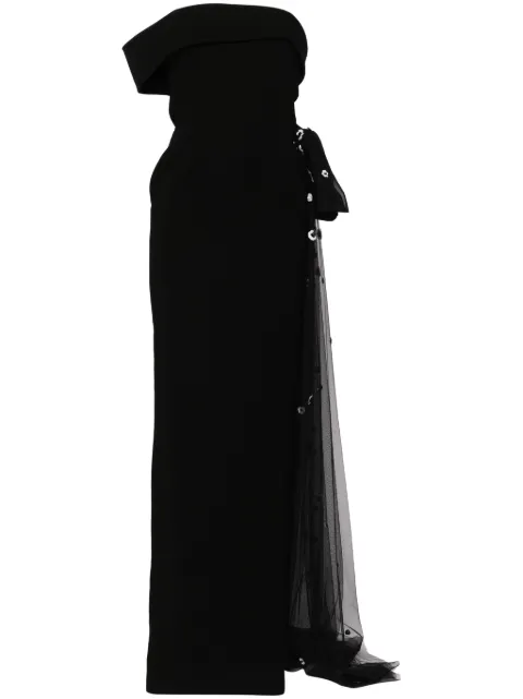 Saiid Kobeisy floral-appliqué off-shoulder gown