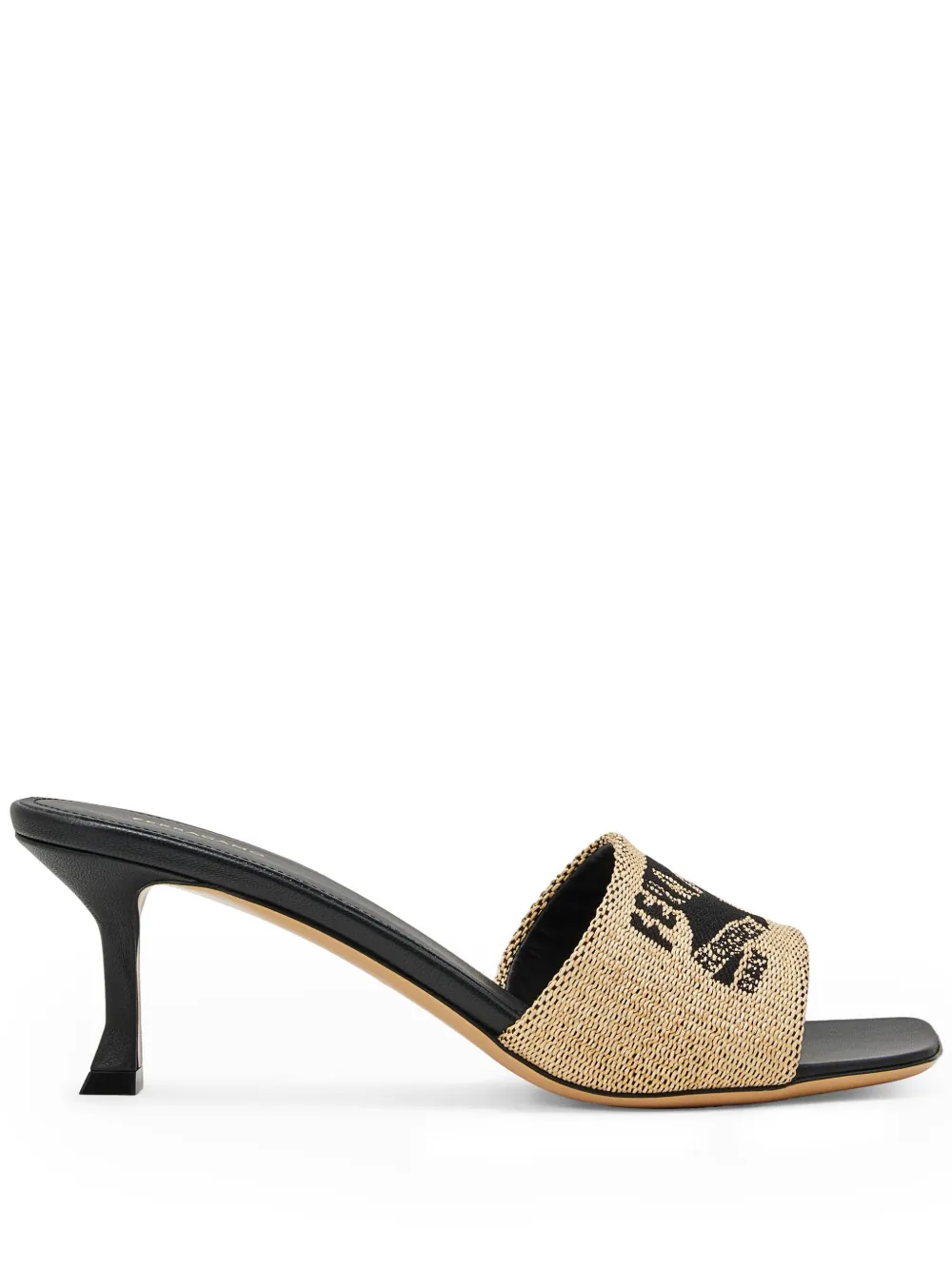 Ferragamo 55mm logo-embroidered mules Neutrals