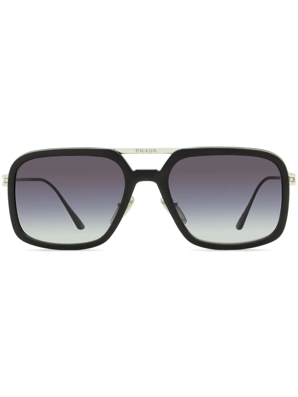 Prada Eyewear lentes de sol con armazón rectangular y logo estampado | negro | Image 1