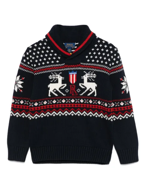 POLO RALPH LAUREN KIDS shawl-collar sweater